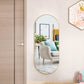 Oval Full Length Mirror, 100x70cm Full Body Mirror with Metal Frame, Ultra-Clear Large Oval Hanging Mirror for Bathroom, Entryway, Bedroom, Living Room,Various Options