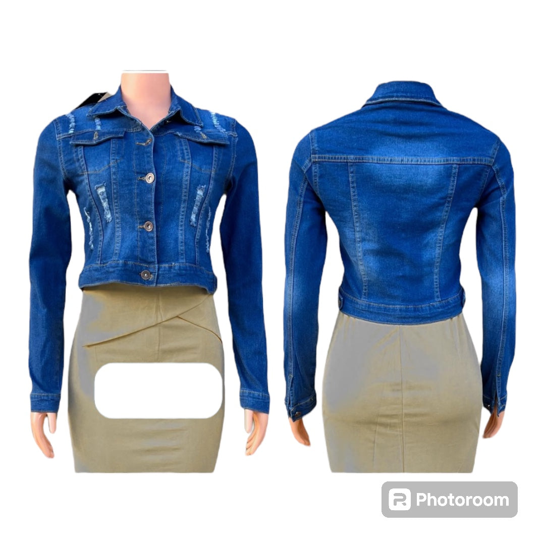 Ladies Crop Top Denim Jacket