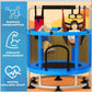 Trampoline for Kids with Enclosure, Gymnastics Bar & Toy, 140cm