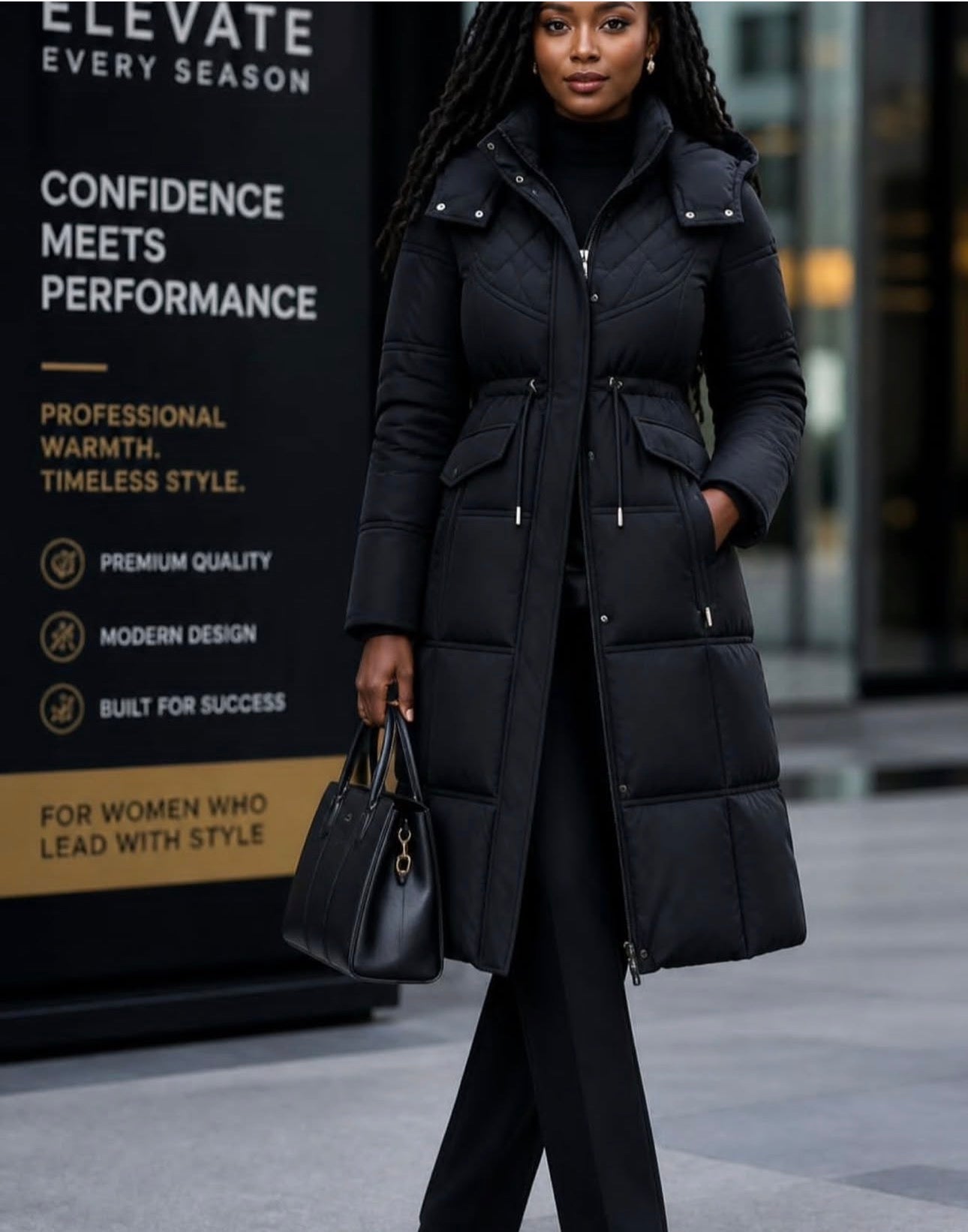 Ladies Stylish SlimFit Long Puffer Jacket-Various Colours