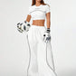 Women's Casual Streetwear T-Shirt And Wide Leg Pants 2pc Set- Various Colours