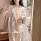 Ladies Coral Fleece Pyjamas  Autumn/Winter Thick Padded Warm Sweet Lace Suit Winter-Various Colours