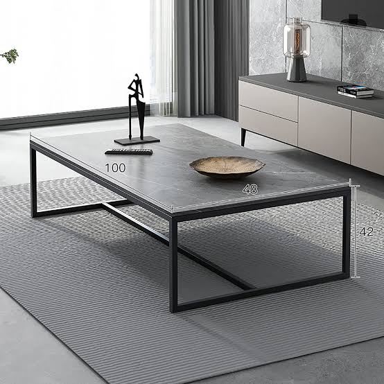 MFURN 
Modern Living Room coffe table Rectangle Coffee Table with Faux Marble Tabletop, Modern Sofa Side Table with Stainless Steel Frame for Living Room-Various Colours