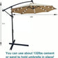MFurn 3M Solar LED Outdoor Patio Umbrella – Waterproof Sun Shade, Various Colours