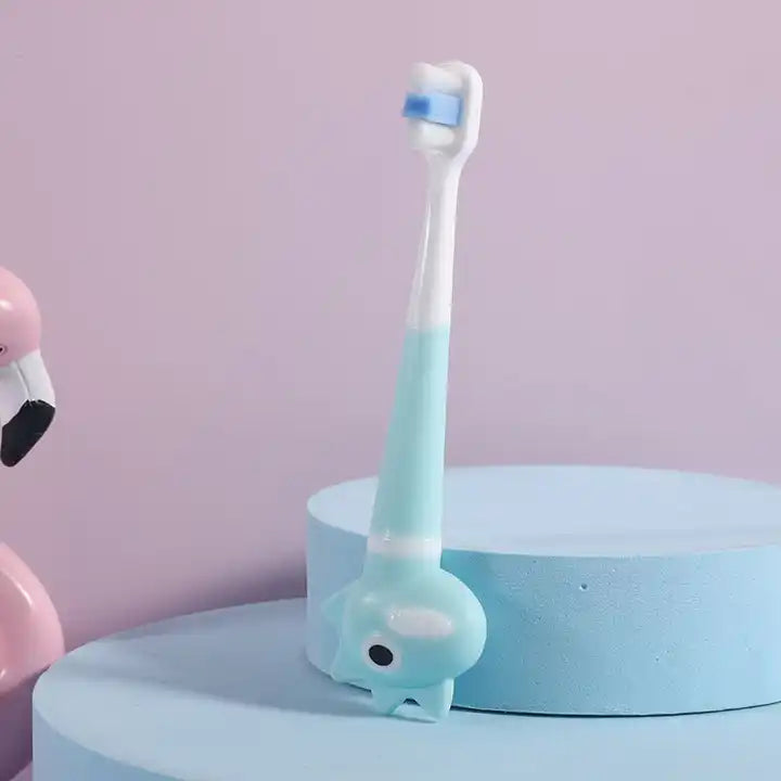 Dinosaur two-color small cute dinosaur children's milk teeth baby cleaning teeth gum care soft bristle toothbrush