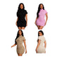 Ladies Coquette Style Ribbed Knit Mini Dress-Various Colours