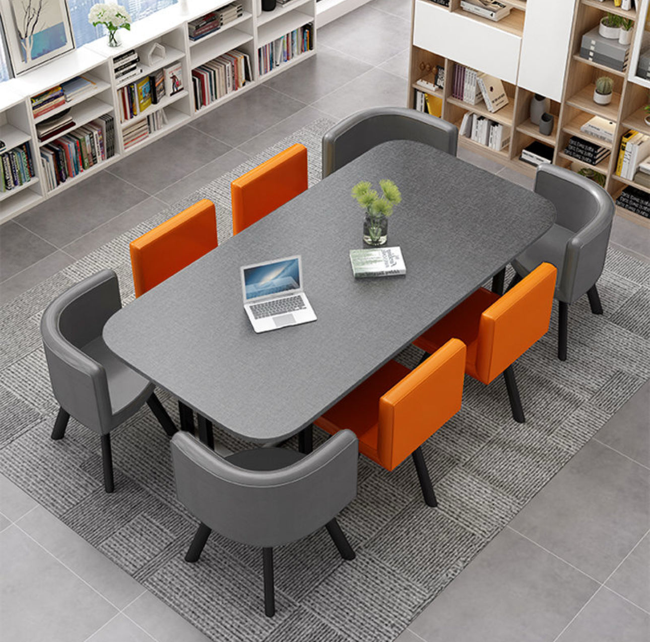 Nordic Style Table Set 8 Chairs + Dining Table , Rectangular Available In Various Colours