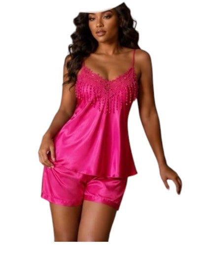 Ladies Silky Satin 2pc Sleepwear