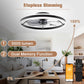 GENERIC Modern Ceiling Fans with Lights and Remote, Ceiling Fan Flush Mount, 3000K-6500K Smart Bladeless LED Fan Light, Black Modern Ceiling Fans with Lights for Bedroom