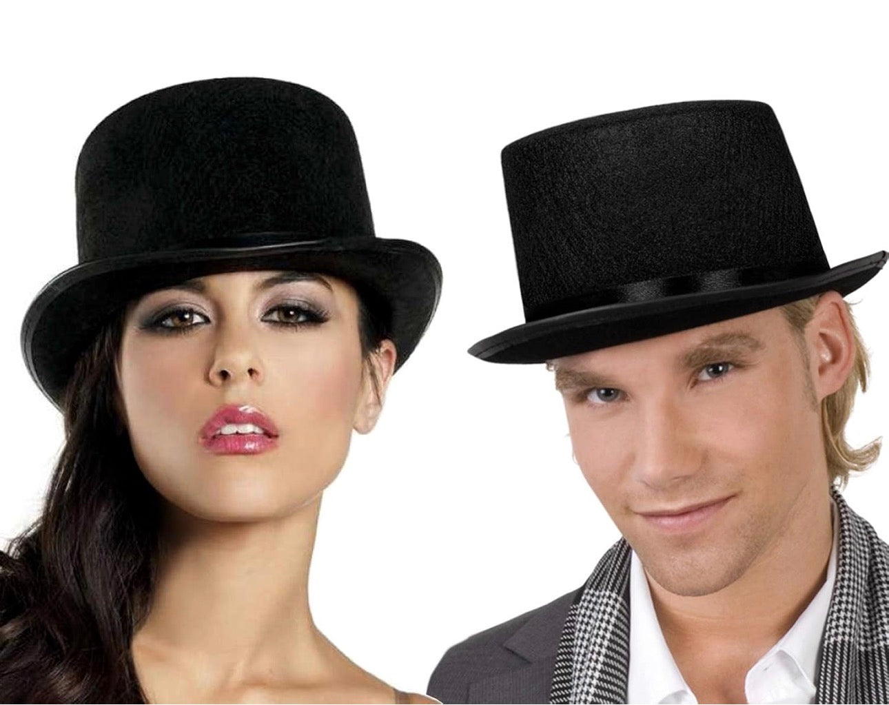 Top Hat Black Felt | One Size Magician Hat Costume |Dress Up Party- Available in Black & Green