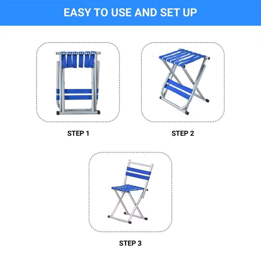 MFURN Portable Multifunction Folding Outdoor Camping Stool Chair-Various Colours 2pc Set