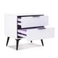 MFurn Modern Two-Drawer Nightstand White