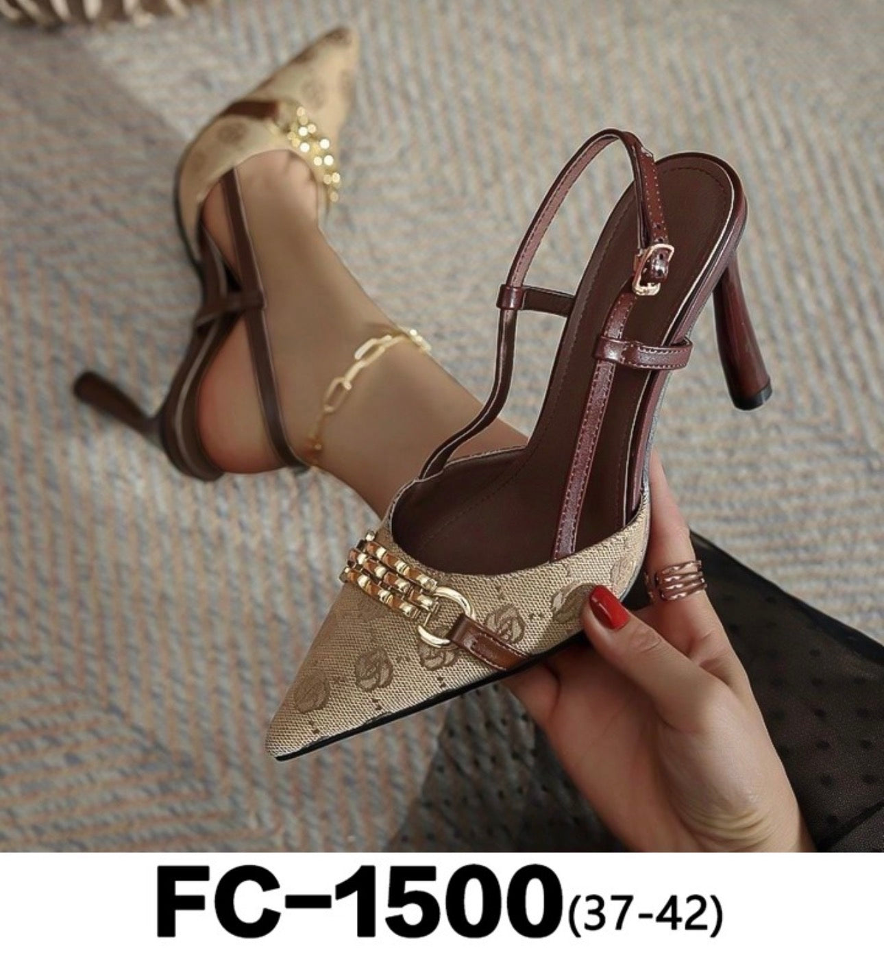 Ladies Vintage Style Slingback Pumps