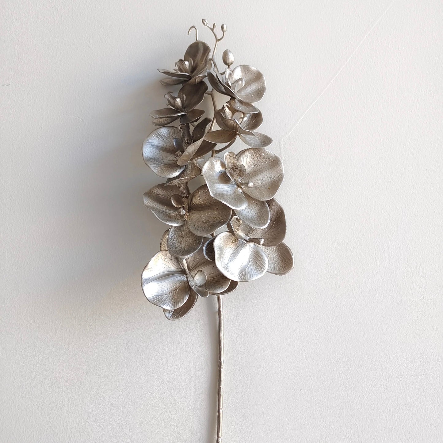 Artificial Metallic Phalaenopsis Orchid Decor In Gold Or Silver