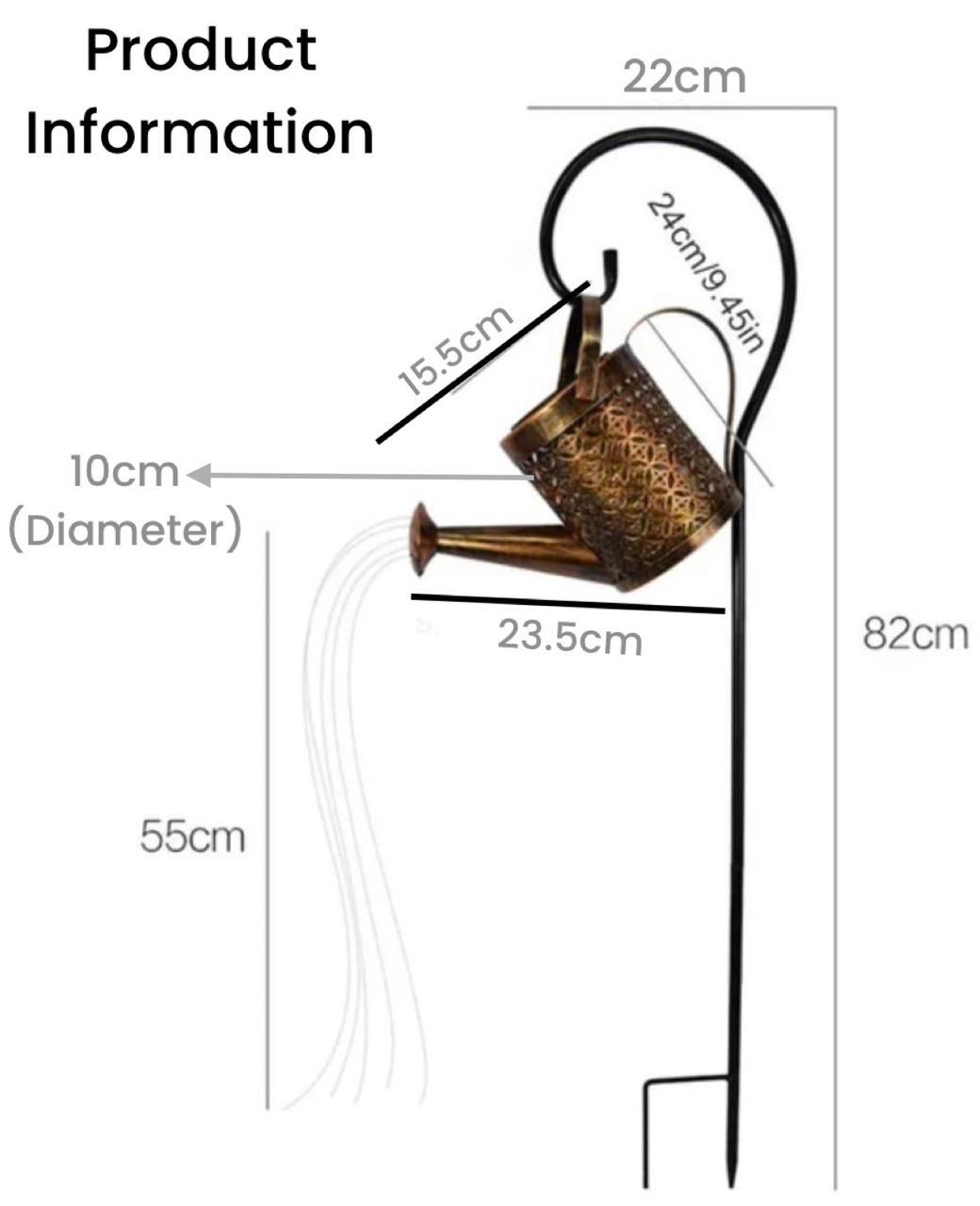 Solar Watering Can with Lights, Large Solar Lanterns Outdoor Hanging Waterproof, Decorative Retro Metal Solar Garden Lights for Table Patio Yard Pathway Walkway