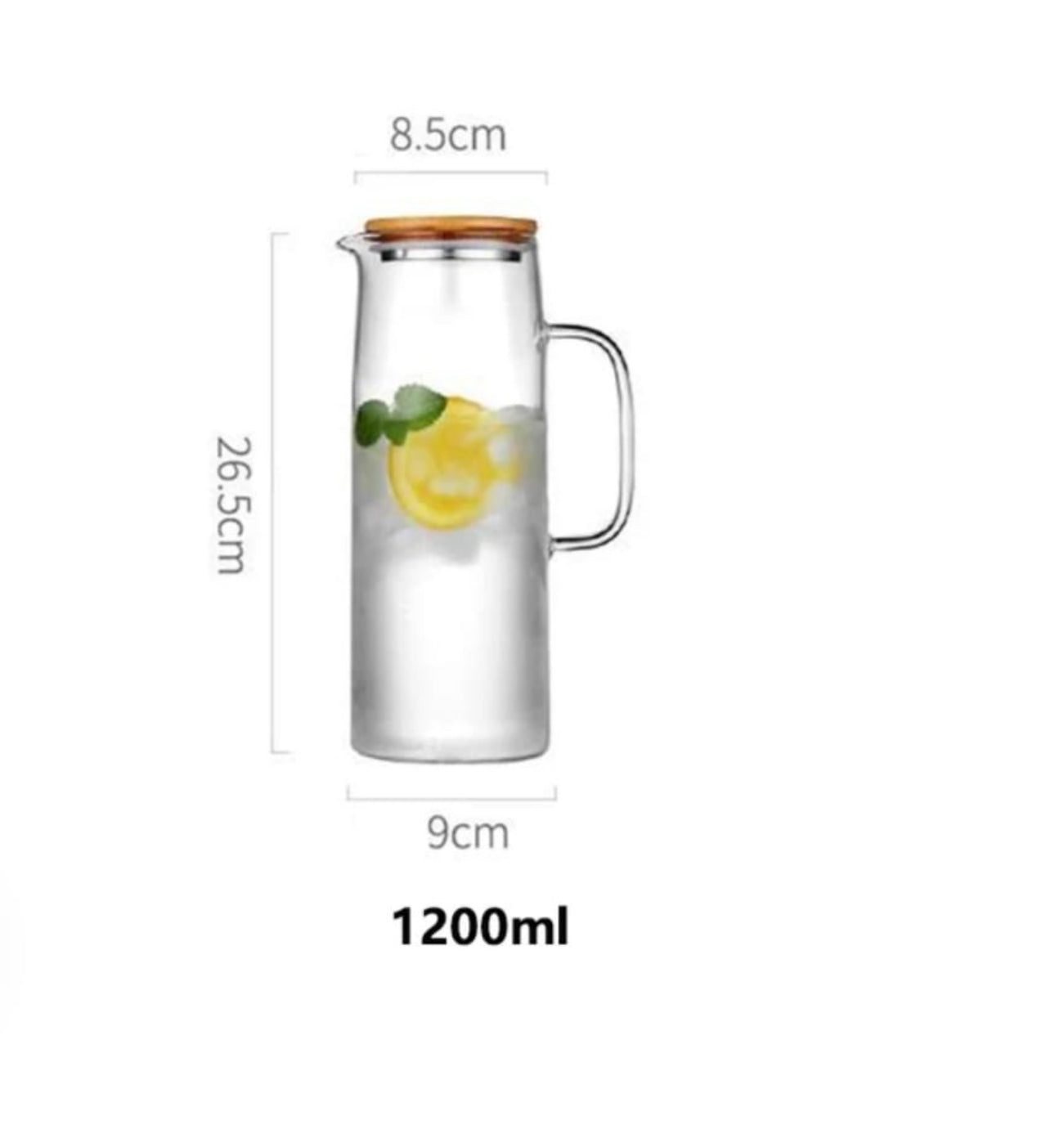 Glass Pitcher With Bamboo Lid