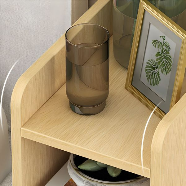 MFurn Contemporary Bedside 
Wooden Table with 2 Drawer and Open Shelf Modern Bedroom Storage Cabinet Living Room Furniture-Various Colours