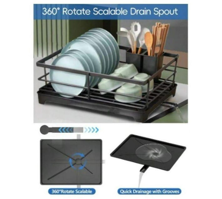 Dish Drying Rack For Kitchen Counter,With Drainboard