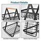 Metal Fruit Basket Portable Kitchen Storage Table Shelf Suitable For Fruits And Vegetables Home Cosmetics,2 Layer Black