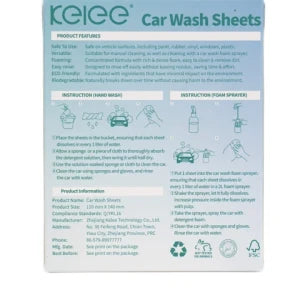KeleeClean Car Washing Detergent Sheets High Foam Washing Car Cleaning Tablets Deep Cleaning Detergent Sheets 30pc