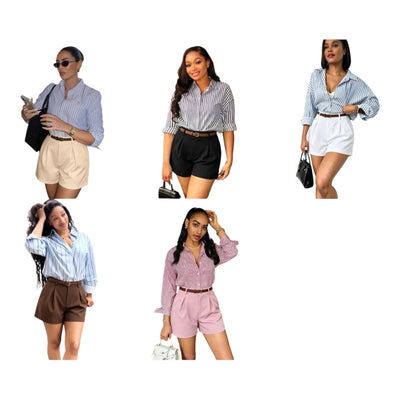 Ladies High Waist Fit Shorts-Various Colours