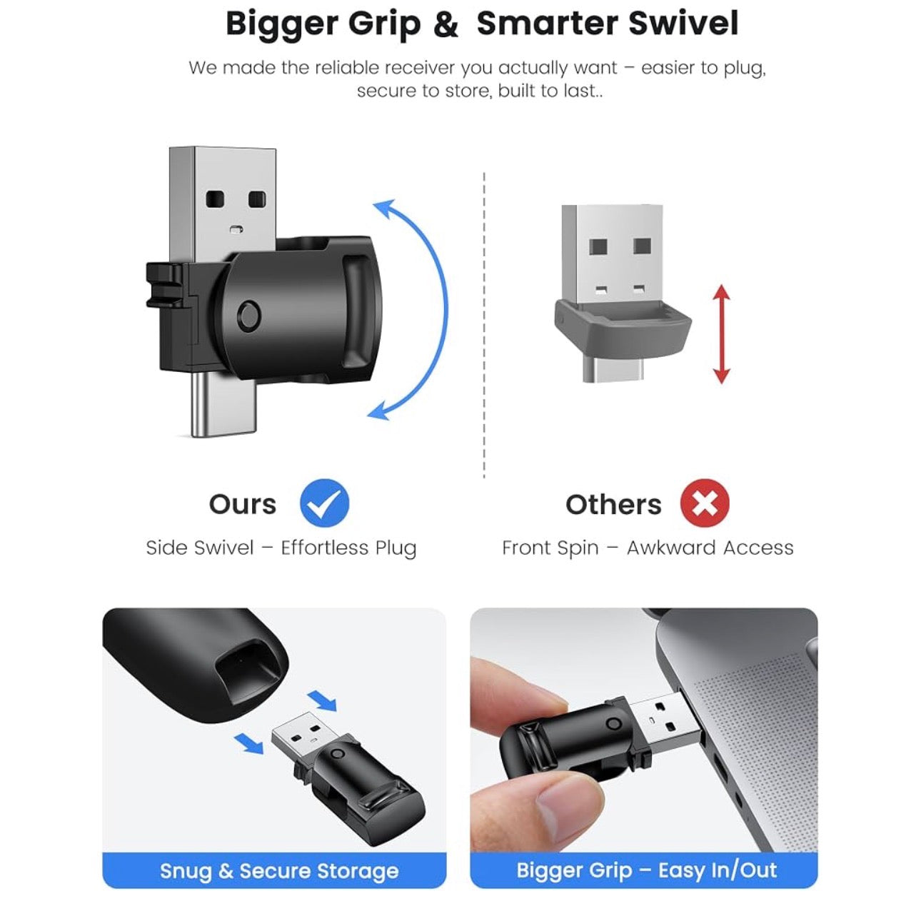 MTech
2-in-1 USB Type C Presentation Clicker Wireless Presenter Remote for PowerPoint, Powerpoint Clicker with Hyperlink & Volume Control PowerPoint Slide Advancer for Mac, Computer, Laptop