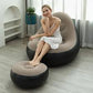MHome Inflatable Lounge Chair for Adults with Foot Stool – Folding Portable Lazy Sofa