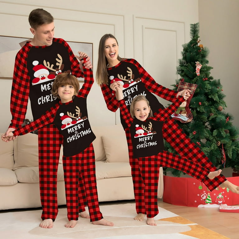 Family Christmas Pyjamas Set Christmas Cute Print Pajamas Festival Party Holiday Sleepwear Nightwear for Women Men Boys & Girls- Various Options