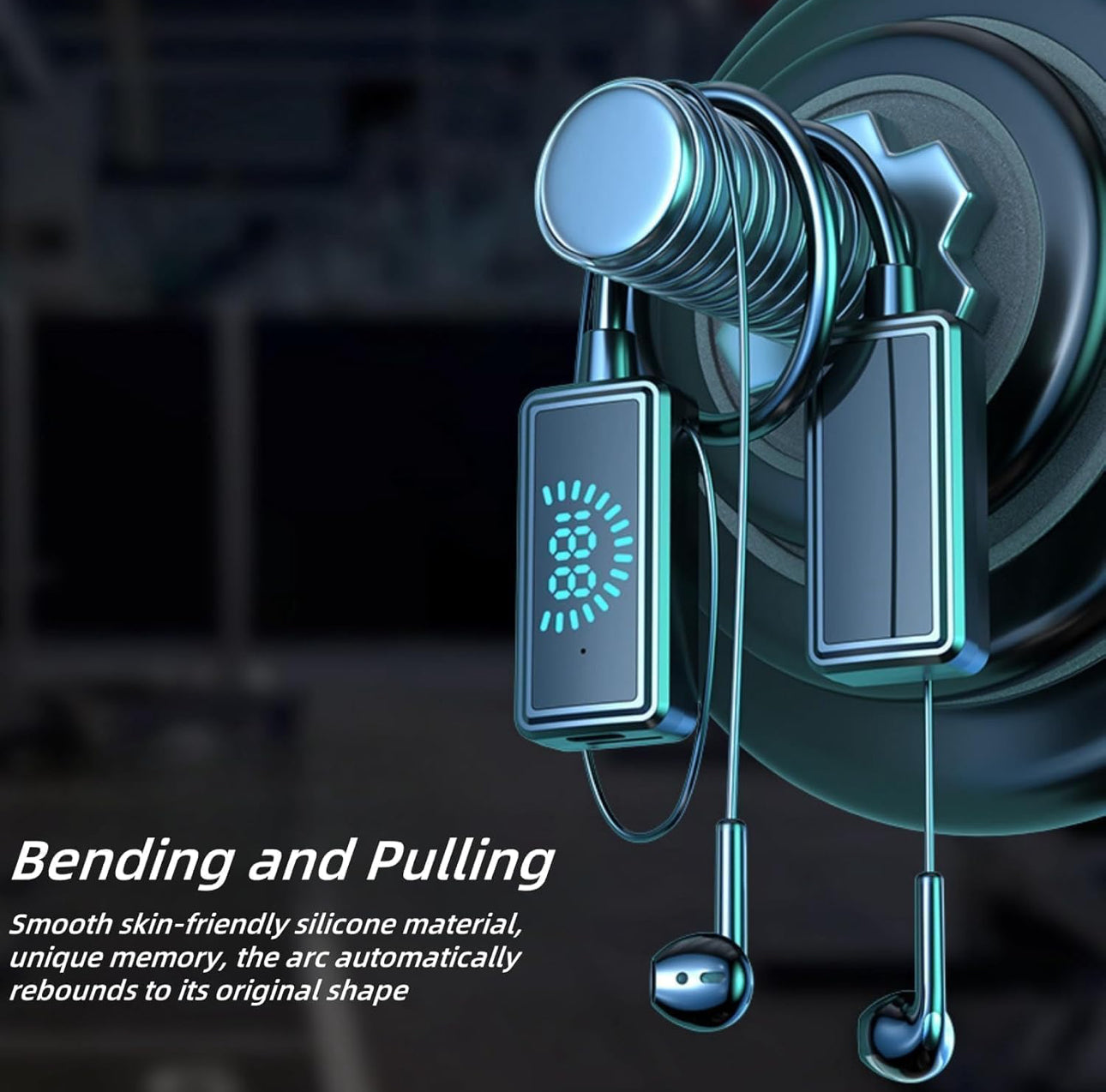 Wireless Sound Card Live Streaming Earphones, Wireless Sound Card Live Broadcasting and Audio Editing Earphones, New Waterproof Bluetooth Wireless Headset, Neckband Headphones with Display (Black)