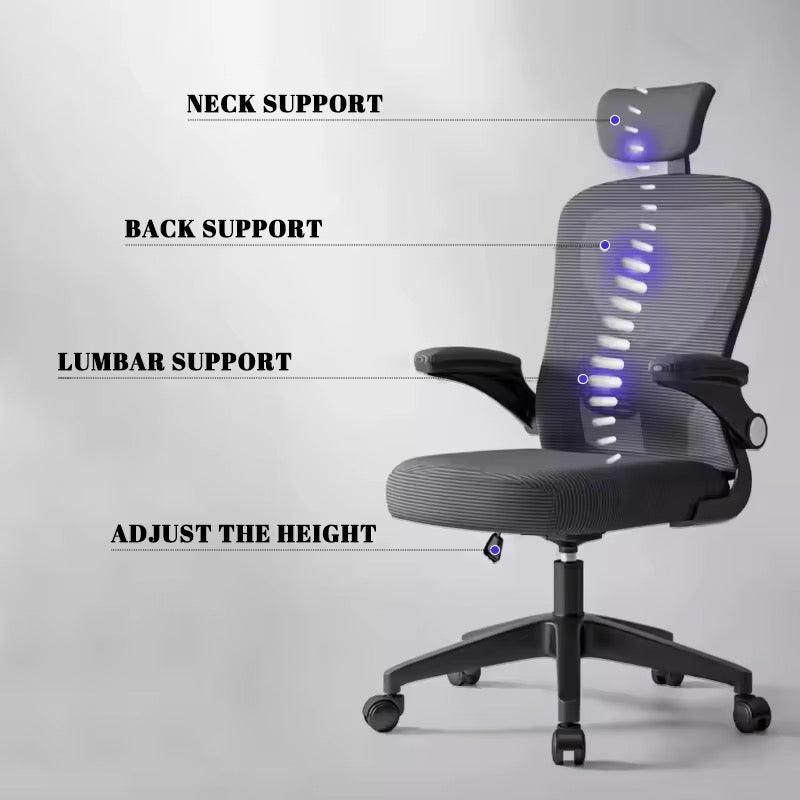 MFURN Office Chair Ergonomic Mesh Chair Gaming Chair Family Study Chair Comfort Home Office Chairs Black Only