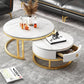 MFURN 2pc Nesting Modern Table Set – Marble Look with Storage Drawer