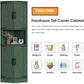 MFurn Farmhouse Storage Corner Cabinet with 4 Barn Style Doors and 5 Storage Shelves, Corner Storage Cabinet for Kitchen, Living Room-Various Colours-Pre-Order Now Available