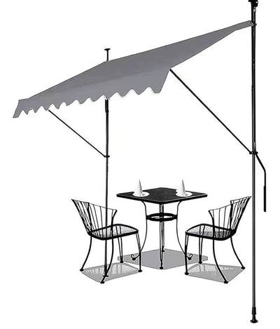 MHome Patio Awning Retractable Awning with Manual Crank Handle, Sun Protection Roof for Outdoor Use, Window Door Protection for Balcony Deck, Garden, Porch, Grey,- Various Sizes