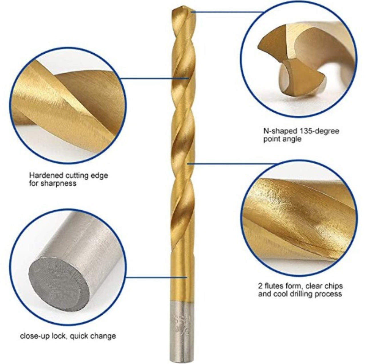 Drill Set 99pc Titanium Coated HSS