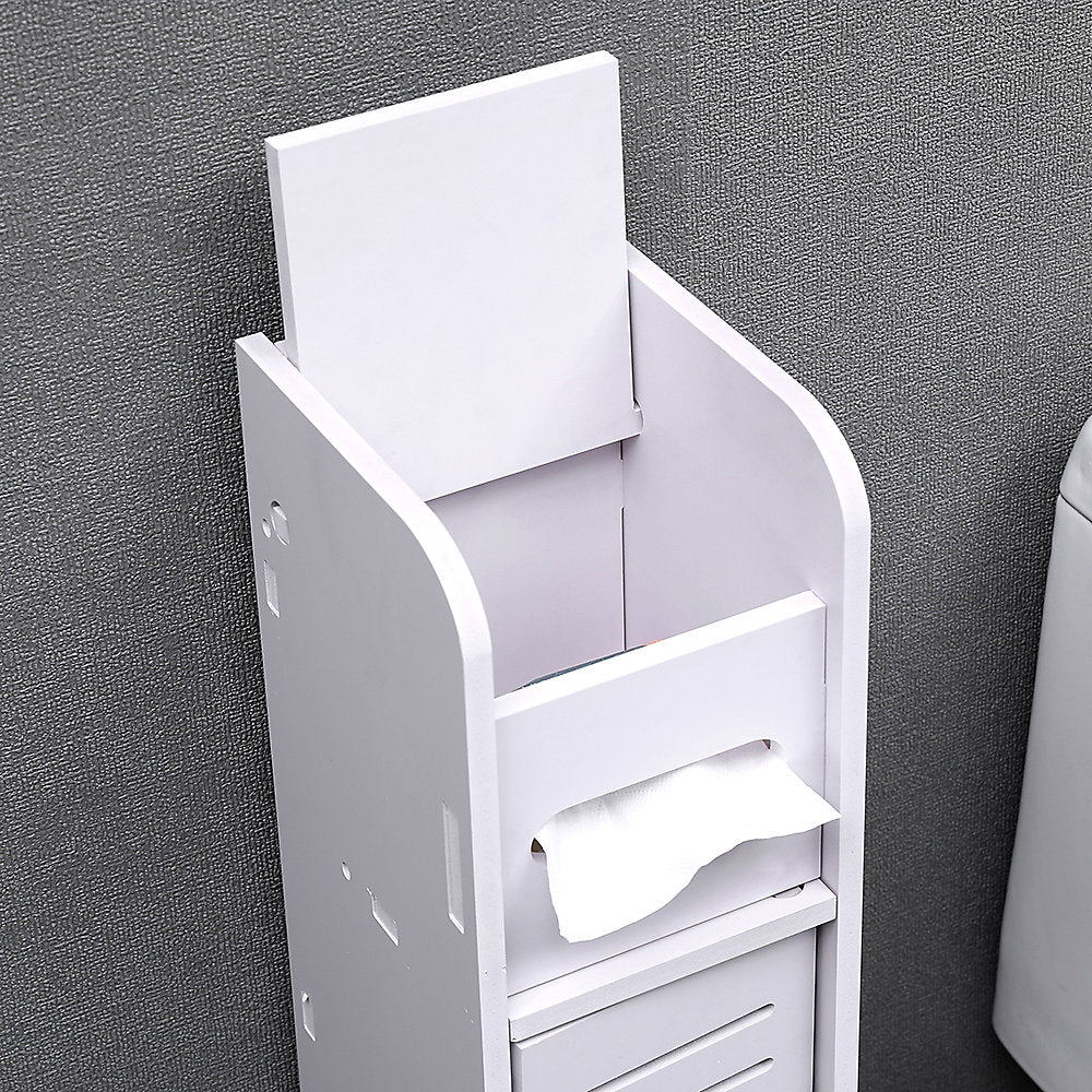 MHome Single Wooden Tall Bathroom Corner Cabinet with Flip-up top Shelf,80cm H