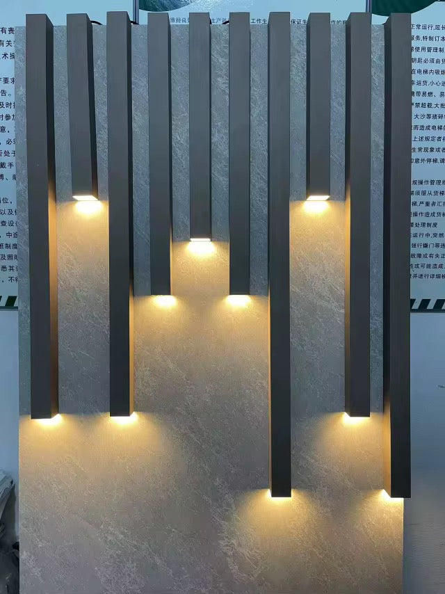 MHOME 3D Modern WPC Wall Panels With LED Lights