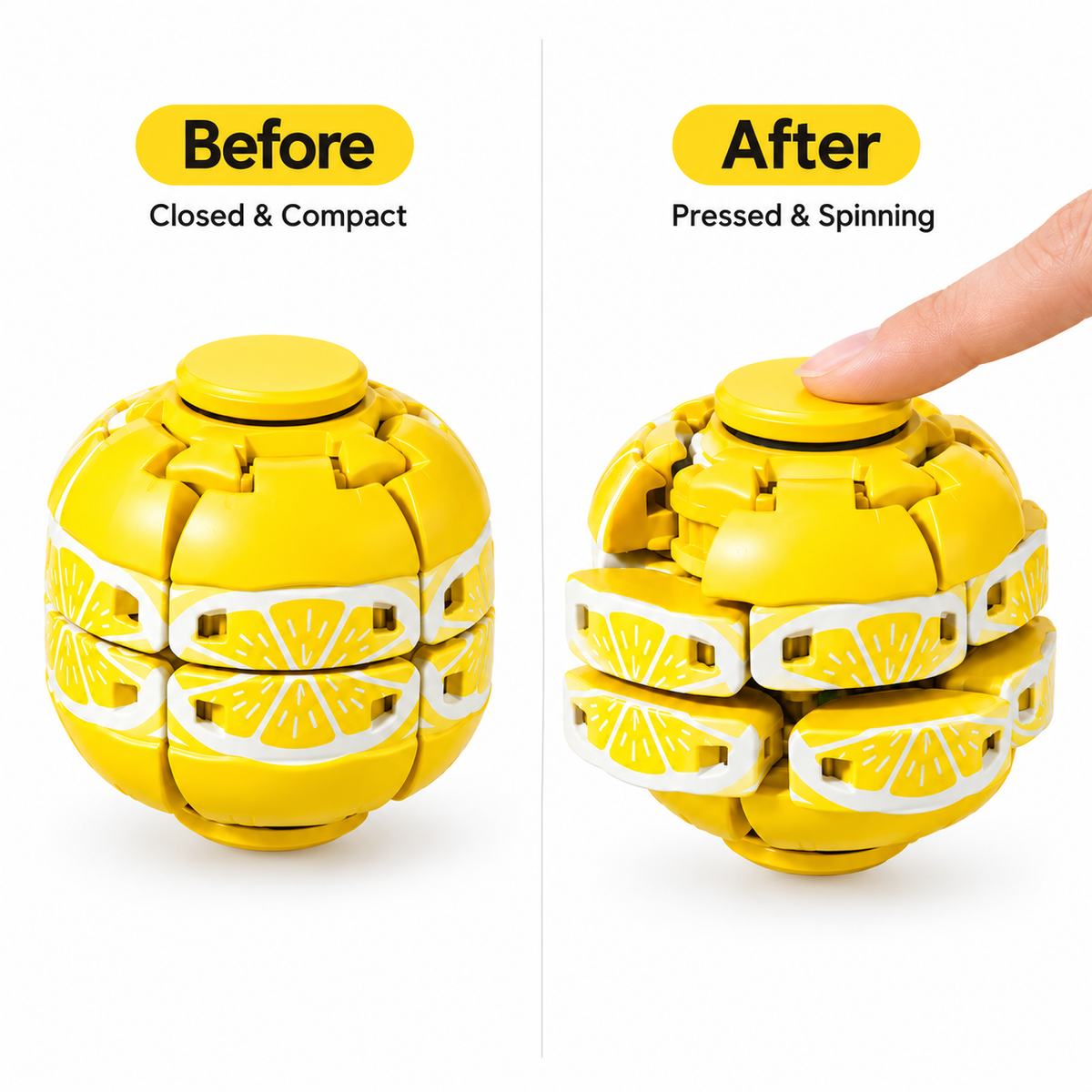 Gyroball Pop Fruity Press-and-Spin Fidget Ball - Fidget Toy