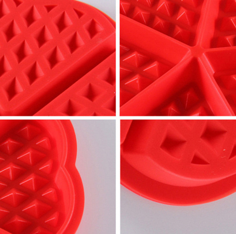 MHome PVC Silicone Waffle Mold – Non-Stick Round Baking Tray (21.5cm)