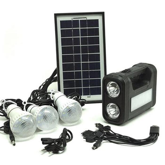 GD Lite GD-8017 Plus Solar Lighting System | Rechargeable LED Light Kit with Solar Panel