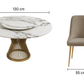 MFurn 6-Seater Marble Top Dining Table Set with Velvet Chairs and Gold Legs