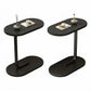 MFurn C-Shaped Side Table 2-Pack – Modern Narrow Sofa & Bed Coffee Tables with Metal Frame