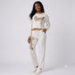 Women's Pinstripe Baseball Crop Top & Lounge Pants Set