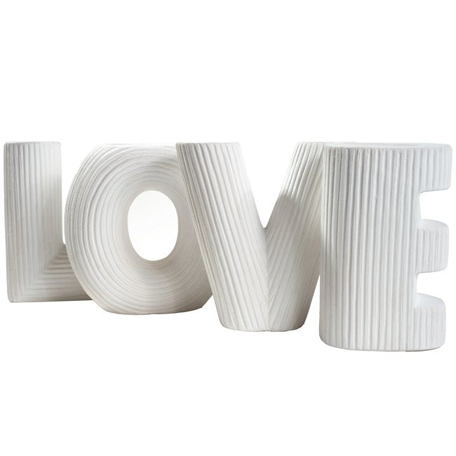 MHome Ceramic LOVE Vase Set of 4 – Modern Minimalist Decorative Flower Vases
