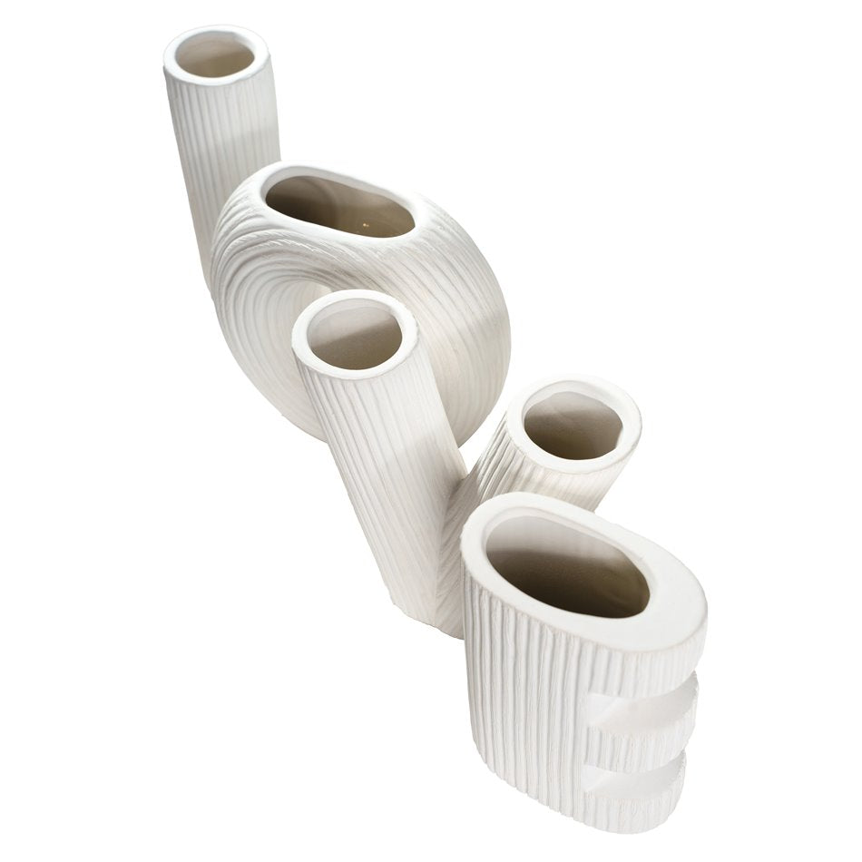 MHome Ceramic LOVE Vase Set of 4 – Modern Minimalist Decorative Flower Vases