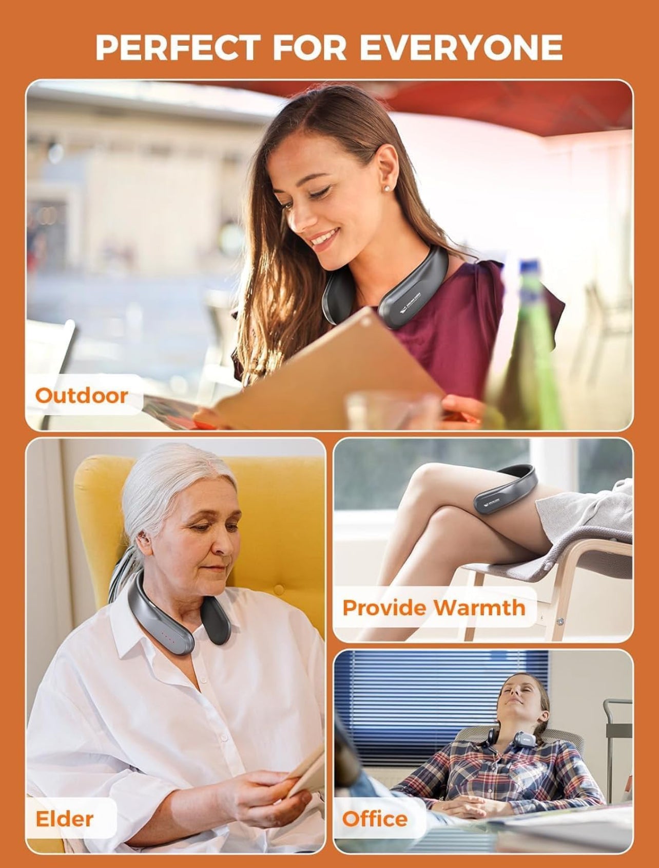 Handy Heater Neck Warmer Rechargeable - Wearable Neck Heater for Cold Winters, 4 Heat Comfort-Heat Technology, Personal Heater, Rechargeable, Machine Brush/PTC Heating Electric