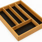 MHome Bamboo Cutlery-Multipurpose Tray - Kitchen Drawer Organiser with 5 Compartments - Durable, Durable, Eco-Friendly