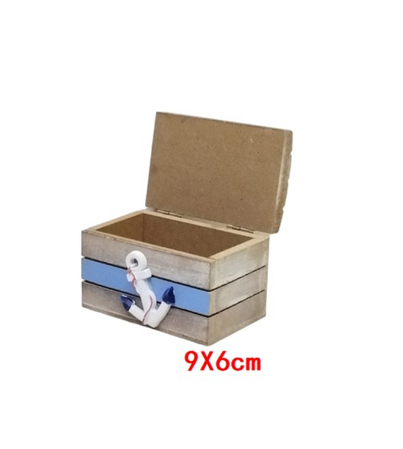 Nautical Wooden Box. BEACH. Faded Blue. Assorted Sizes