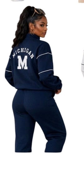 Ladies Trendy 2pc Casual Tracksuit With “M” Logo