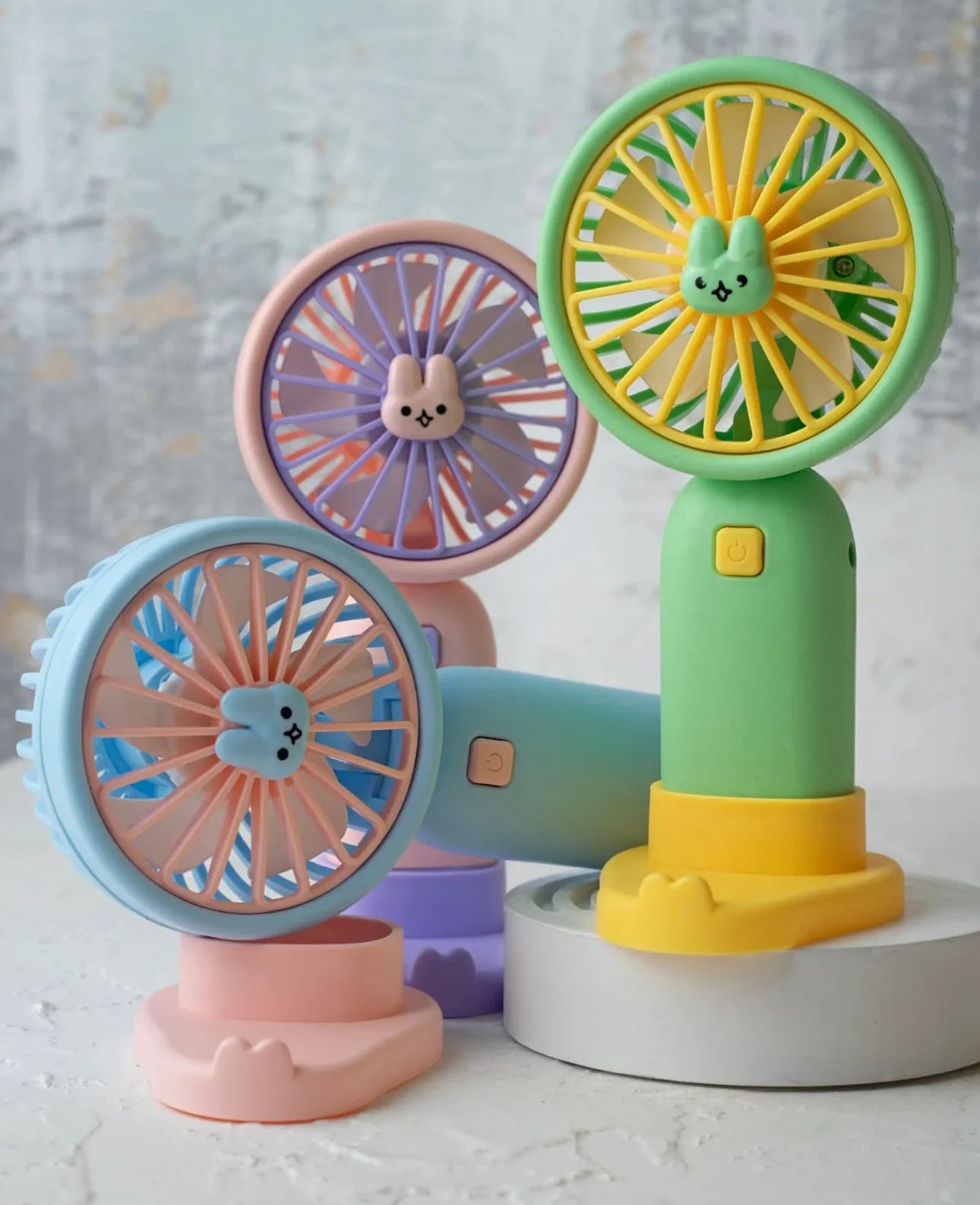 Mini Fan With Mobile Phone Holder USB Charging-Various Colours