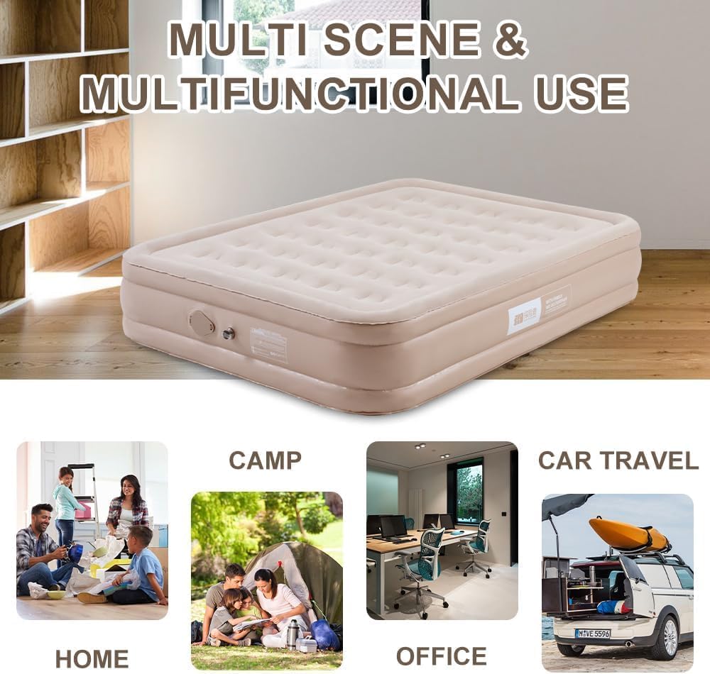 Inflatable Air Mattress with Pump & Accessories (Single / Double)